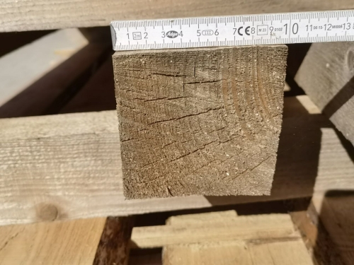 3x Fichte Kantholz 10x10x250cm, Sonderpreis: 14,85€/Stück oder alle 3 Stück mit 5% Rabatt 42,31€