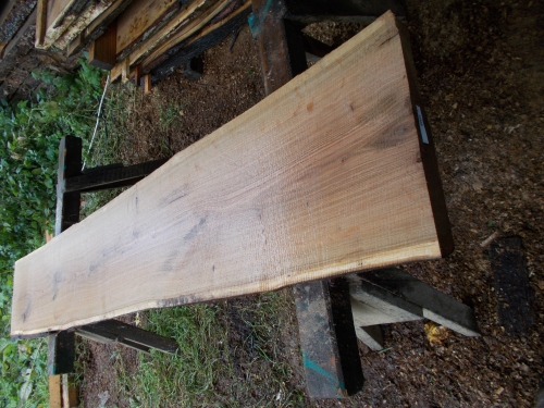 Eiche Wildeiche Sonderposten #631 Tischplatte Theke River-Table Epoxid 30-35x5x200cm