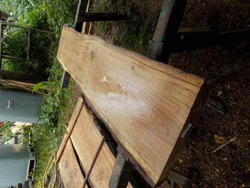 Eiche Wildeiche Sonderposten #644 Tischplatte Theke River-Table Epoxid 35-40x5x200cm