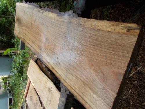 Eiche Wildeiche Sonderposten #645 Tischplatte Theke River-Table Epoxid 35-40x5x200cm