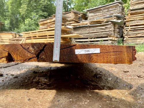 Eiche Sonderposten #596 Wurm Tischplatte Theke River-Table Epoxid 45-50x5x299cm