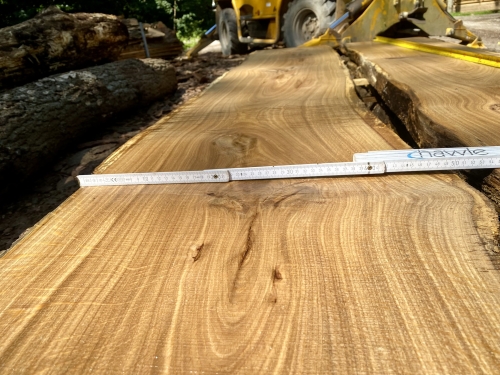 Eiche Wildeiche Sonderposten #716 Tischplatte Theke River-Table Epoxid 45-50x5x347cm