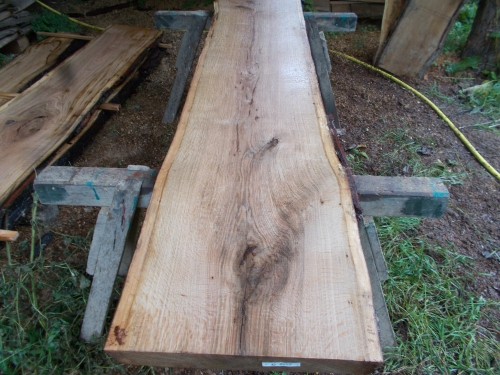 Eiche Wildeiche Sonderposten #619 Tischplatte Theke River-Table Epoxid 35-40x5x200cm