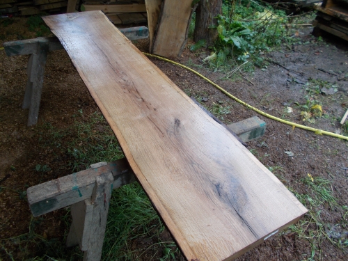 Eiche Wildeiche Sonderposten #619 Tischplatte Theke River-Table Epoxid 35-40x5x200cm