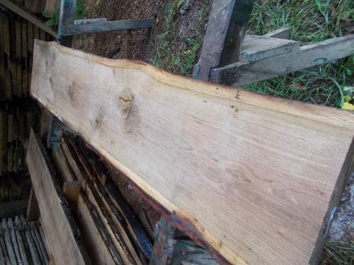 Eiche Wildeiche Sonderposten #625 Tischplatte Theke River-Table Epoxid 30-35x5x200cm