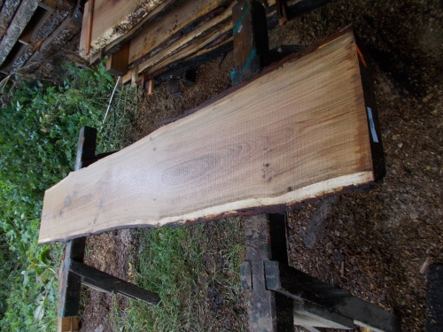 Eiche Wildeiche Sonderposten #628 Tischplatte Theke River-Table Epoxid 25-30x5x200cm