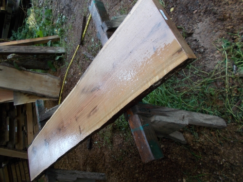 Eiche Wildeiche Sonderposten #630 Tischplatte Theke River-Table Epoxid 30-35x5x200cm