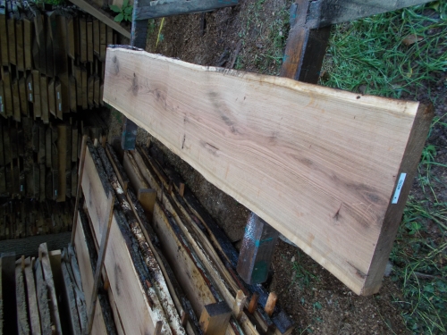 Eiche Wildeiche Sonderposten #630 Tischplatte Theke River-Table Epoxid 30-35x5x200cm