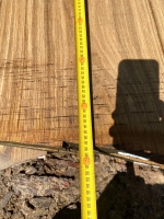 Eiche Wildeiche Sonderposten #716 Tischplatte Theke River-Table Epoxid 45-50x5x347cm