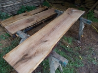 Eiche Wildeiche Sonderposten #619 Tischplatte Theke River-Table Epoxid 35-40x5x200cm